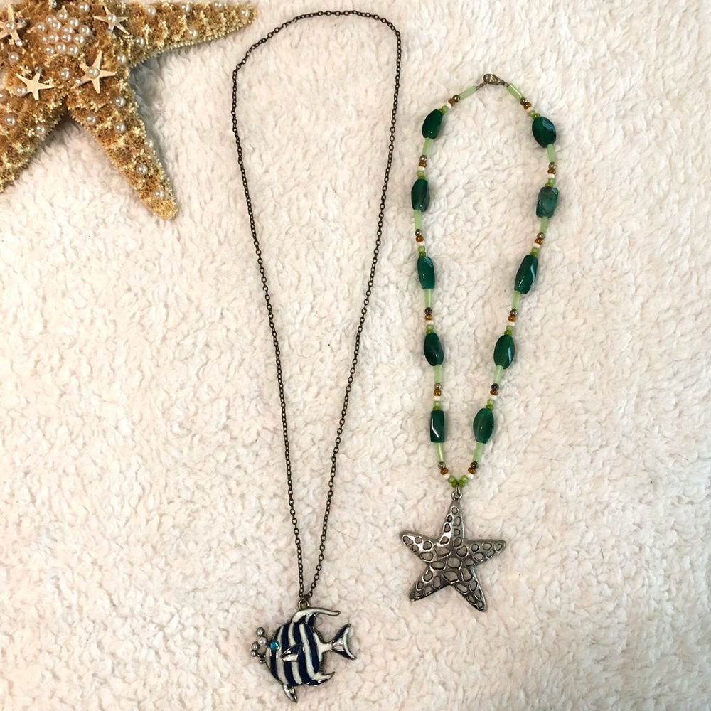 Tropical 🌴 Necklaces Bundle Lot - Starfish & Fish